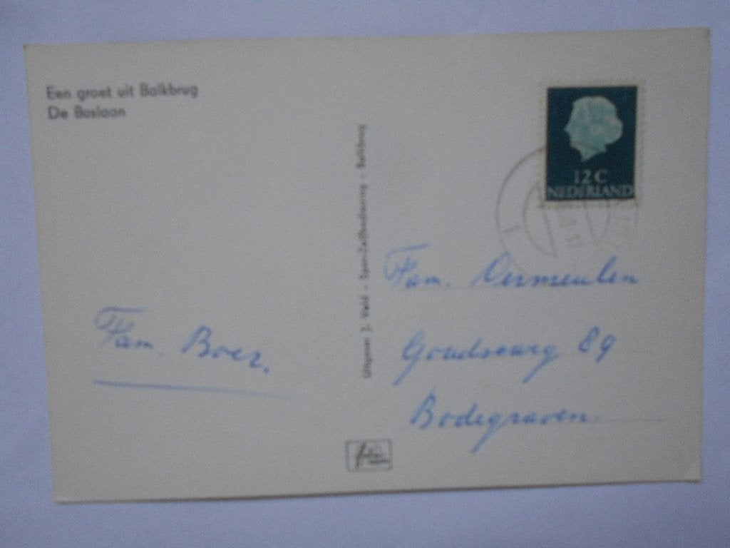 Balkbrug De Boslaan een mooi Balkbrug De Boslaan in 1968, Ophalen of Verzenden, 1960 tot 1980, Gelopen, Overijssel