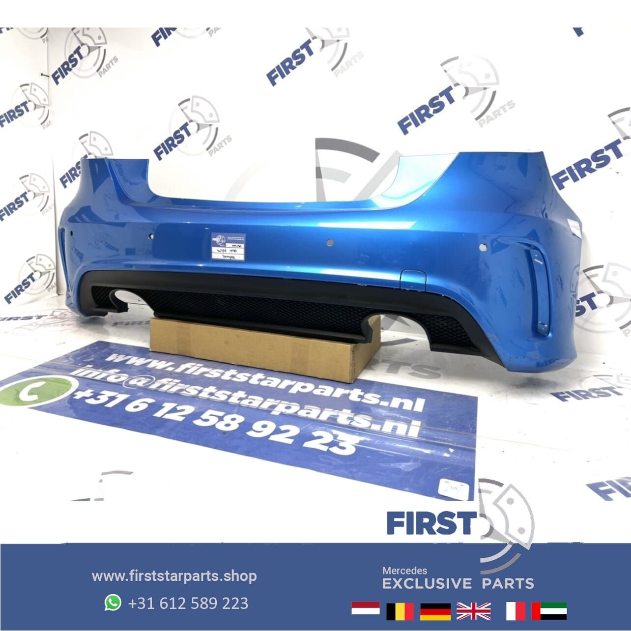 W176 Mercedes A Klasse 2012-2018 AMG Achterbumper PDC BLAUW, Auto-onderdelen, Carrosserie en Plaatwerk, Gebruikt, -, Ophalen of Verzenden
