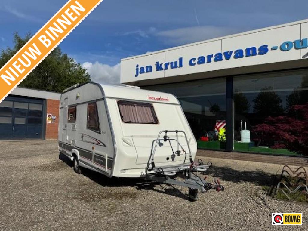 Beyerland Sprinter Sport 420 LB fietsendrager voortent, Caravans en Kamperen, Caravans, Bedrijf, Treinzit, 750 - 1000 kg, Overige typen
