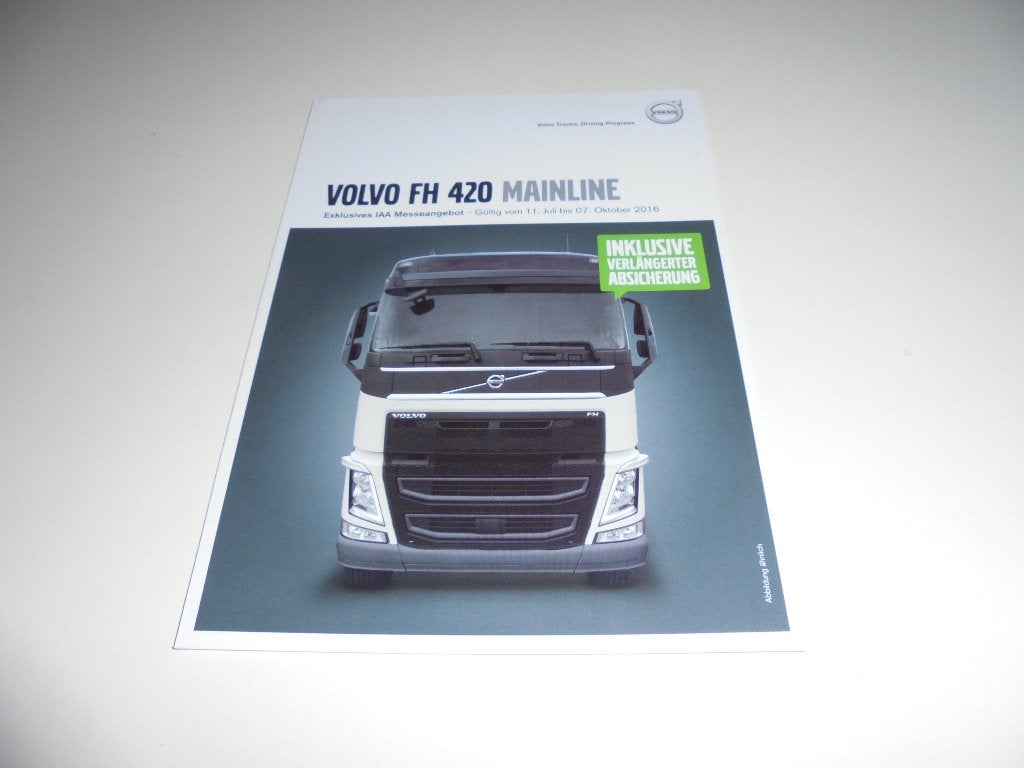 brochure Volvo FH 420 Mainline trekker  2017, Ophalen of Verzenden, Nieuw, Volvo