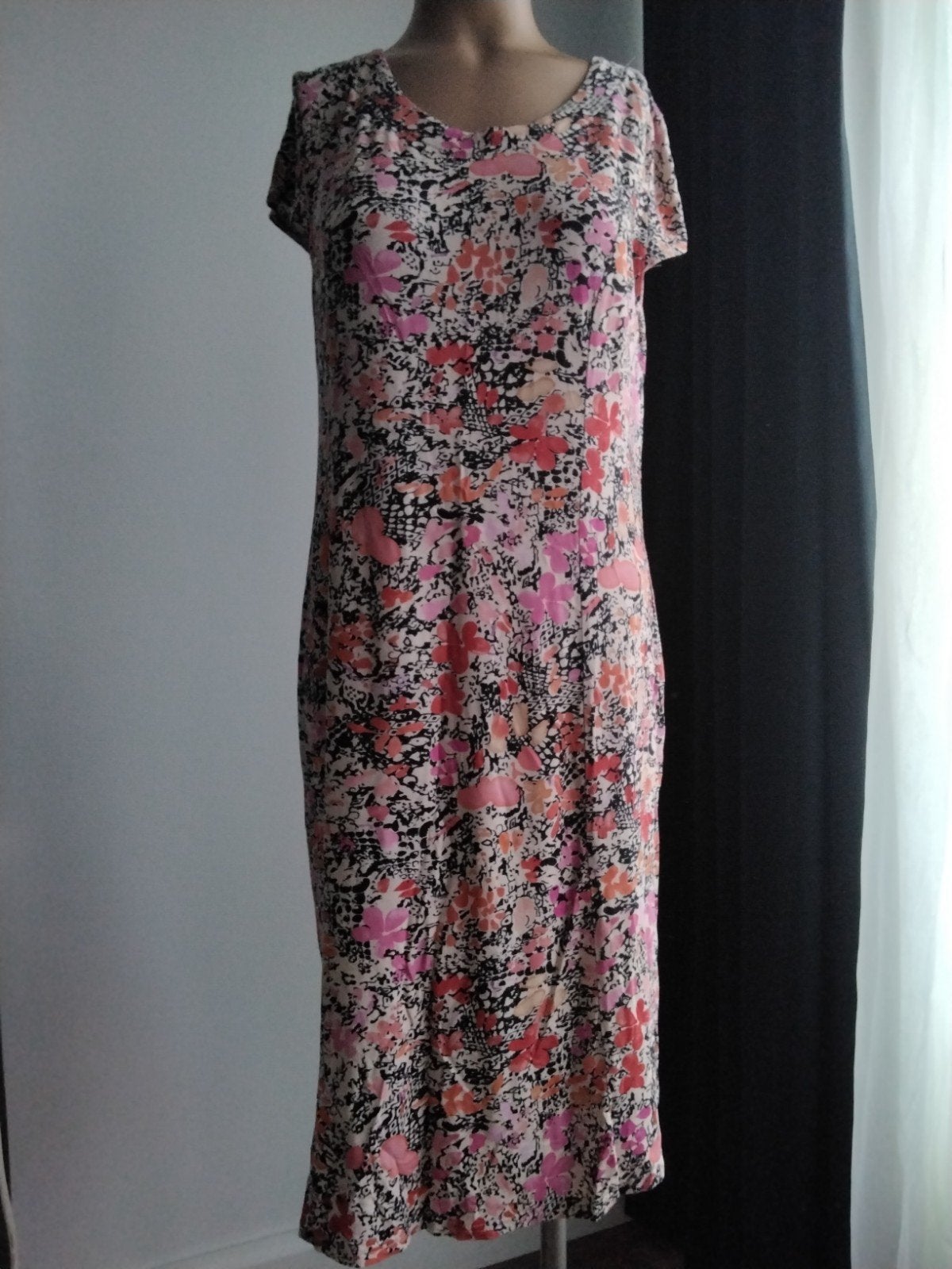 Micha bloemenprint jurk maat L, Kleding | Dames, Meerkleurig, Maat 42/44 (L), Ophalen of Verzenden, Zo goed als nieuw