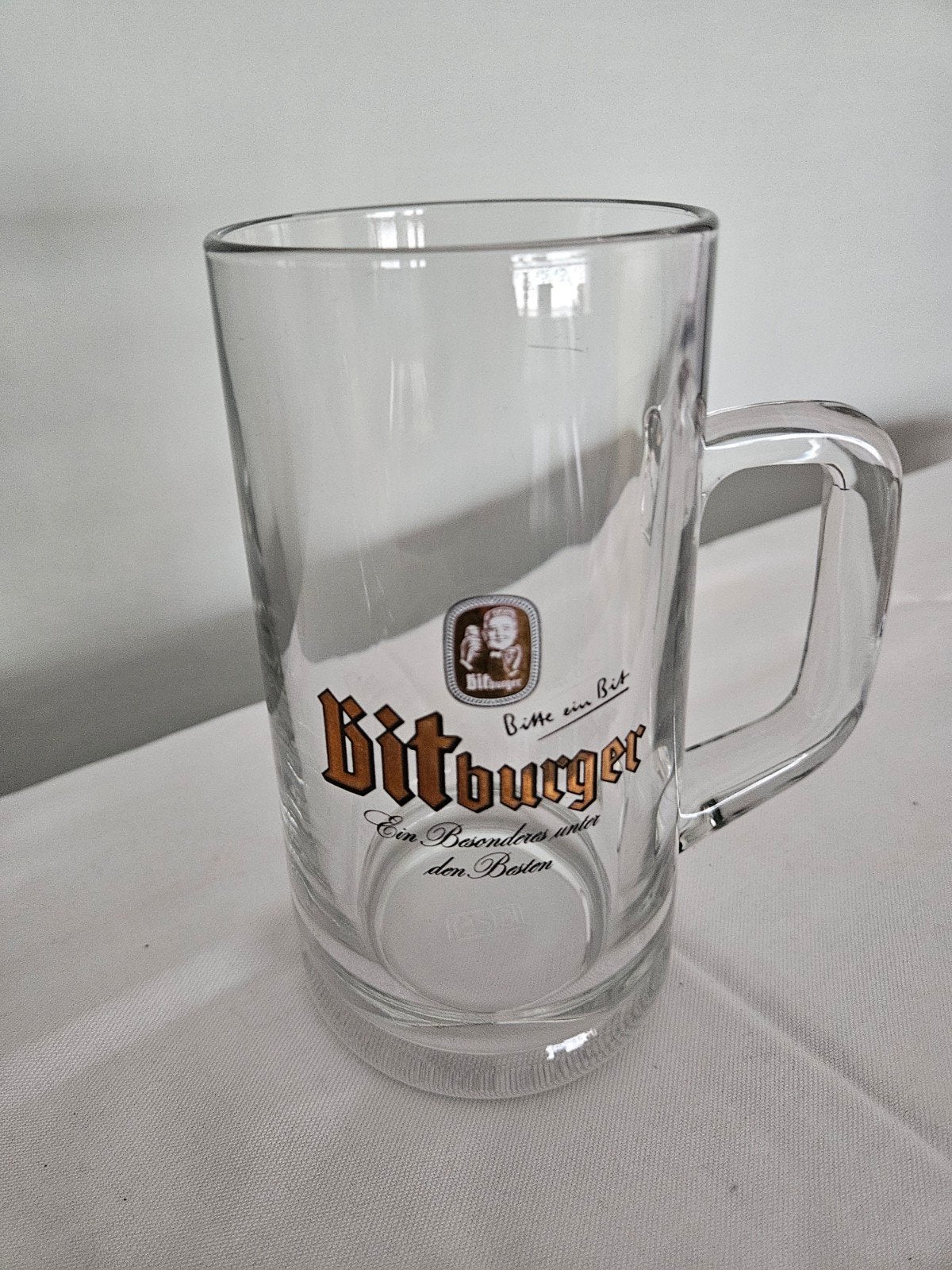 bitburger bierpul 0,5 l met logo onbeschadigd, Verzamelen, Ophalen of Verzenden, Zo goed als nieuw, Bierglas