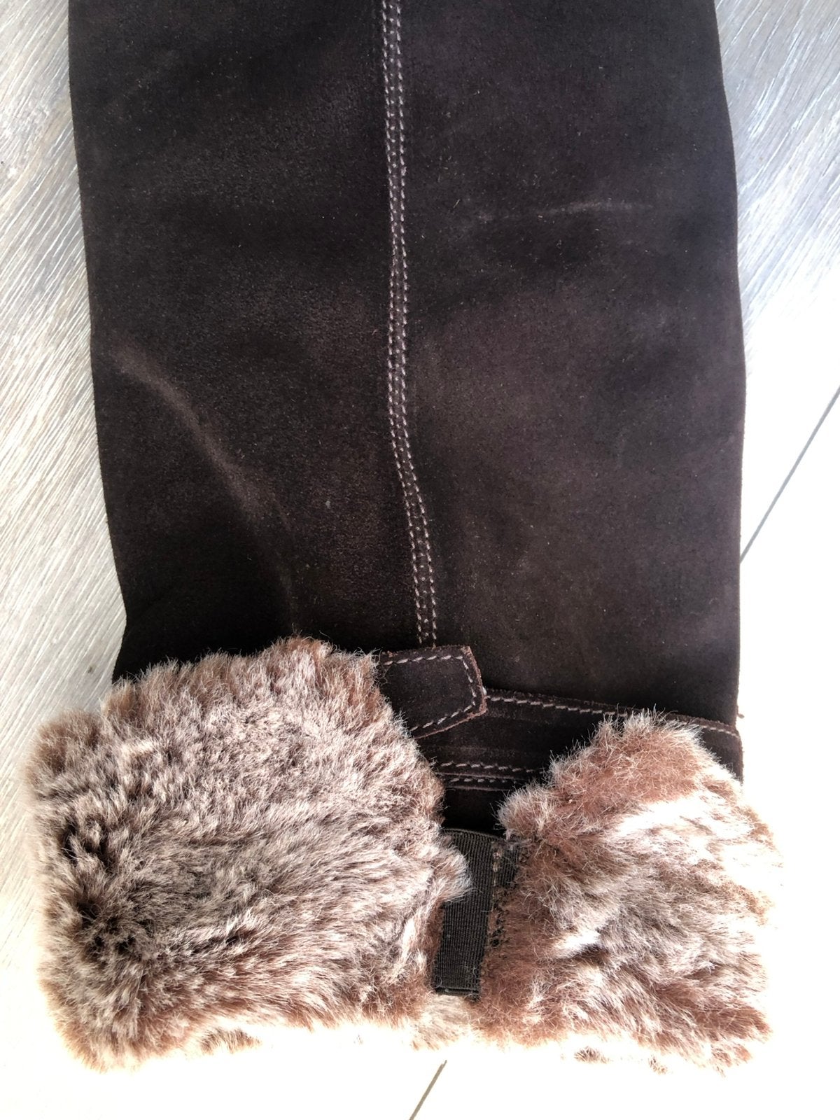 Te koop: leren overknee laarzen, bruin, bont gevoerd, 38, Kleding | Dames, Schoenen, Ophalen of Verzenden, Zo goed als nieuw, Bruin