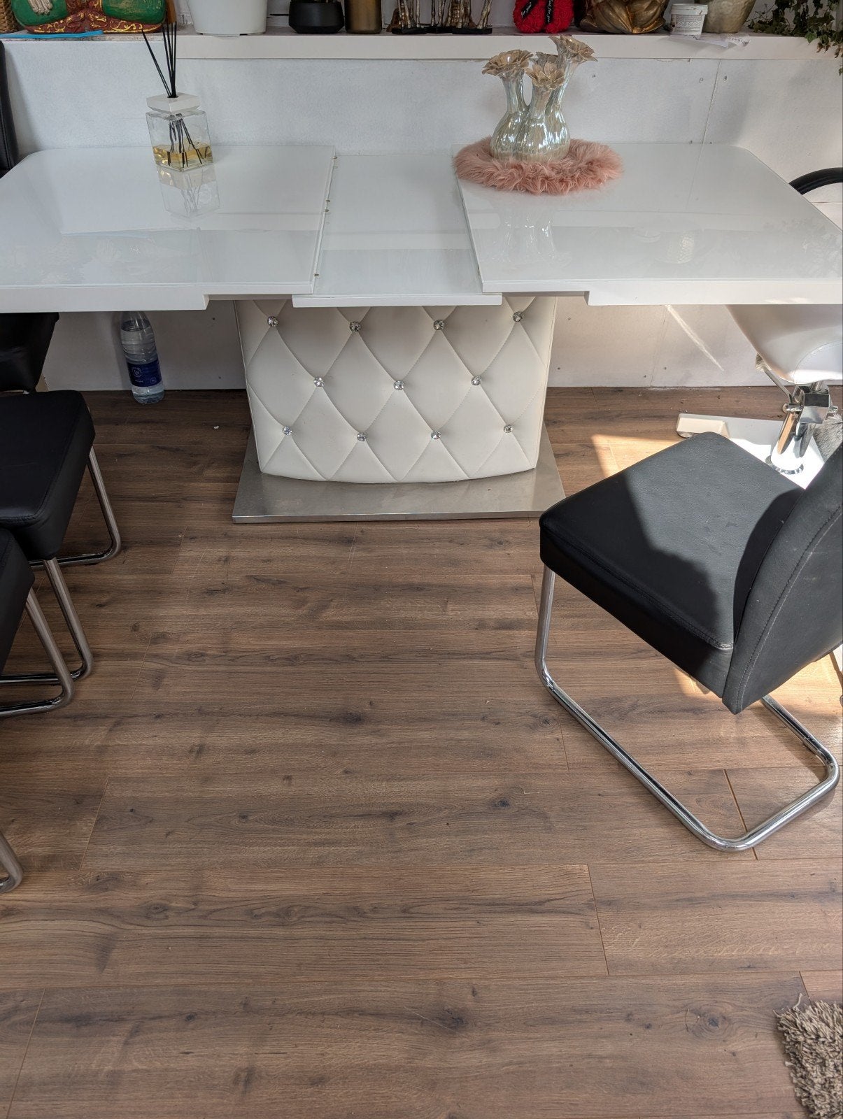 Exclusieve Eettafel met 4 Stoelen - Modern Design, Modern, Luxe, Glamour, Zo goed als nieuw, Vijf personen of meer, 150 tot 200 cm