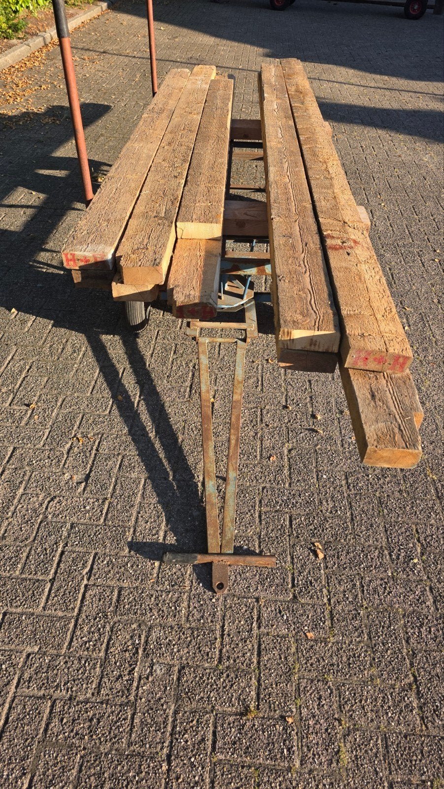 partij gebruikte vuren balken, Doe-het-zelf en Verbouw, Ophalen, Gebruikt, Balk, Vuren