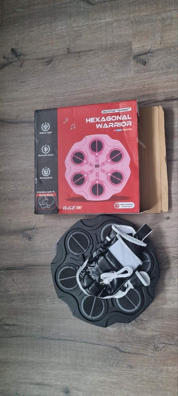 Hexagonal Warrior Bokstraining Target met Handschoenen, Sport en Fitness, Ophalen of Verzenden, Nieuw, Boks-accessoire