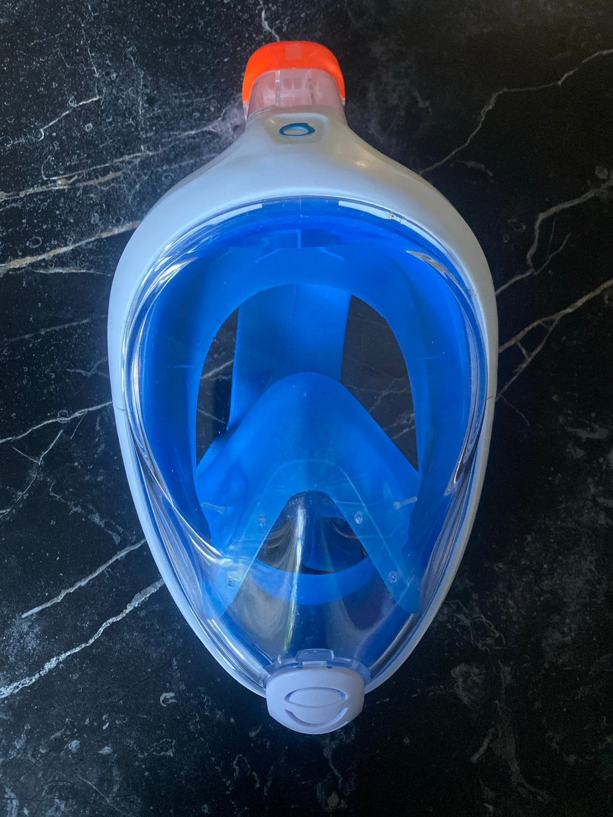 Volgelaats snorkelmasker - Blauw/Wit, Watersport en Boten, Snorkelen, Gebruikt, Snorkelmasker, Ophalen