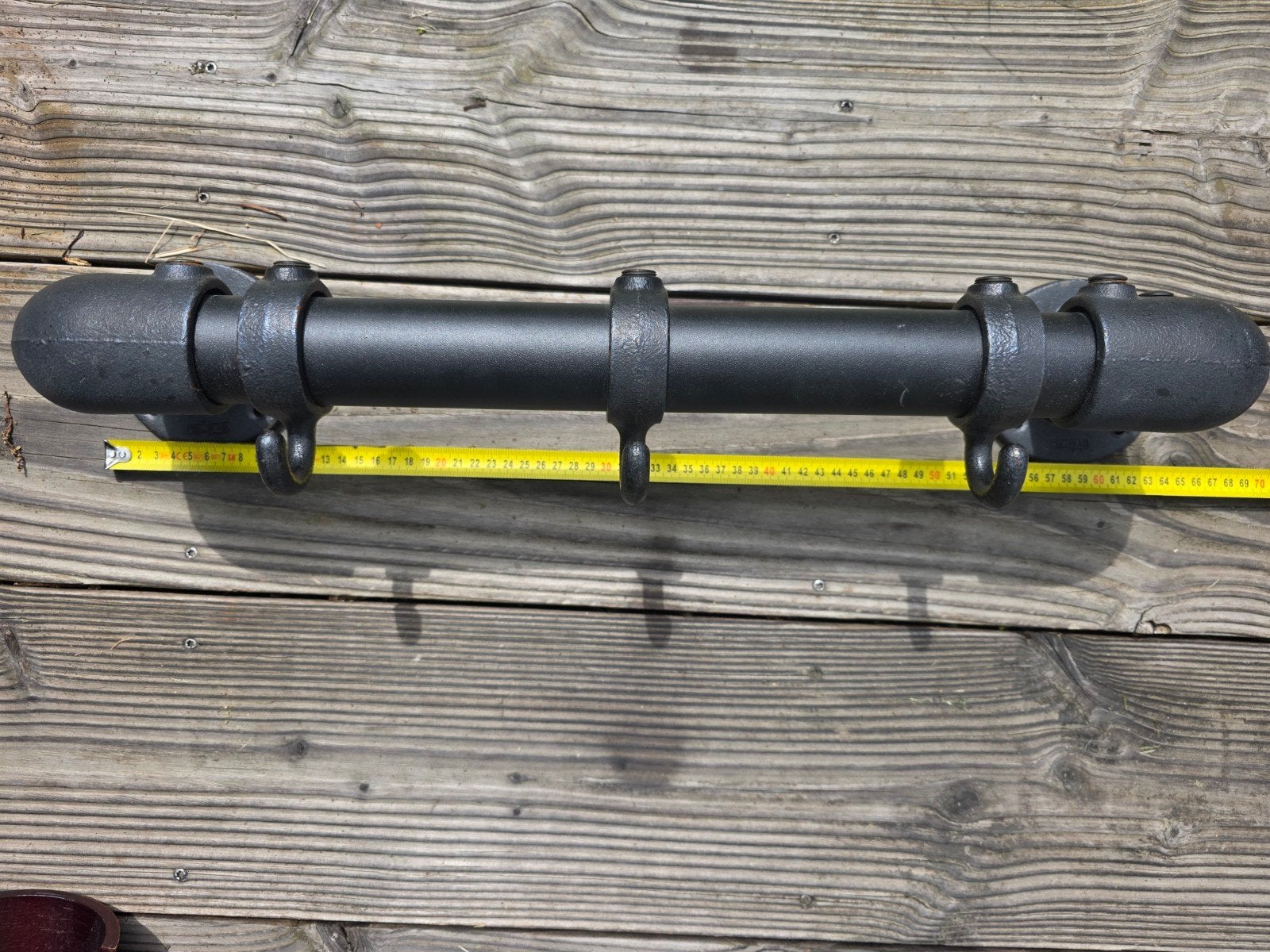 Wandkapstok 3 haken. Gecoat gietijzer. Heel zwaar!, Huis en Inrichting, Woonaccessoires | Kapstokken, Wandkapstok, Gebruikt, Ophalen of Verzenden