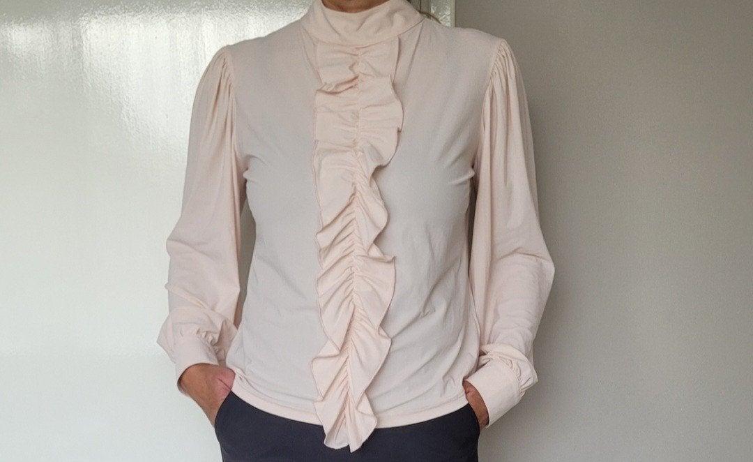 Studio Anneloes Suraya ruffle blouse L Zachtroze Top, Studio Anneloes, Verzenden, Maat 42/44 (L), Zo goed als nieuw