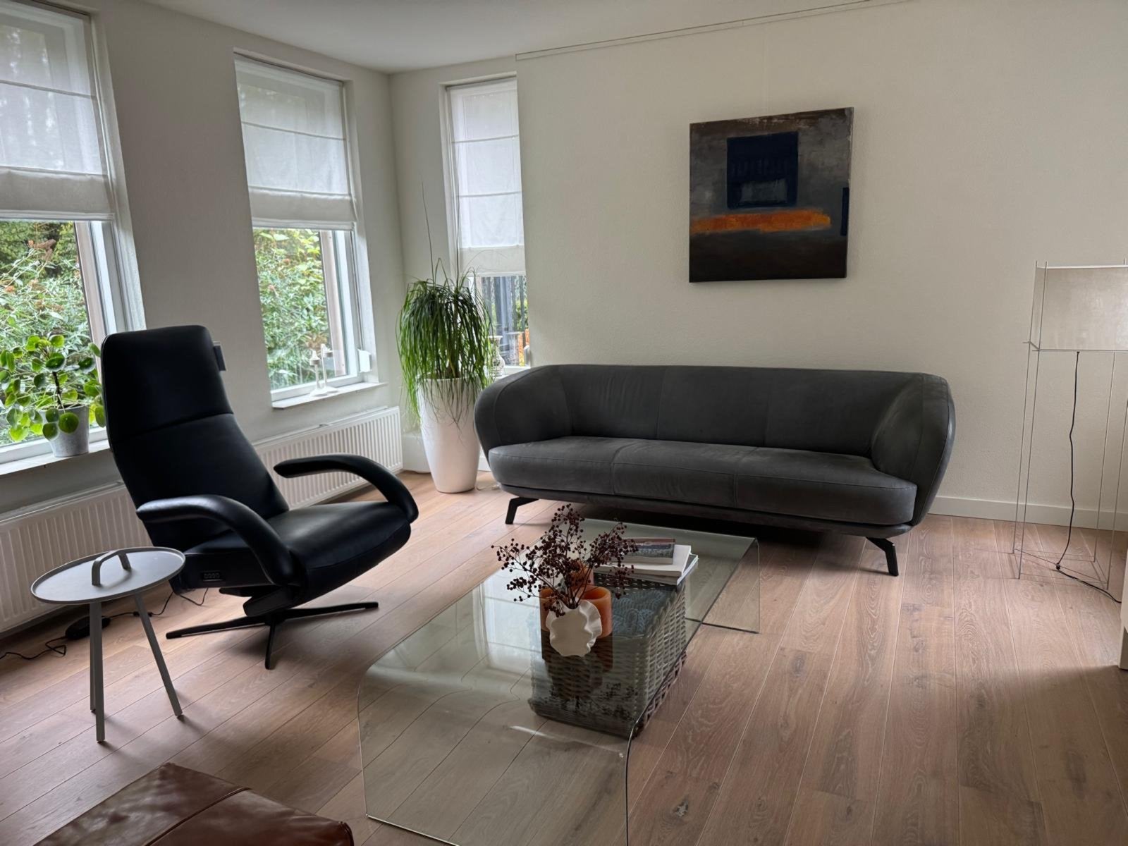 Relaxfauteuil Jori Yoga (showroommodel) z.g.a.n., Huis en Inrichting, Fauteuils, Ophalen, Minder dan 75 cm, Leer, Zo goed als nieuw