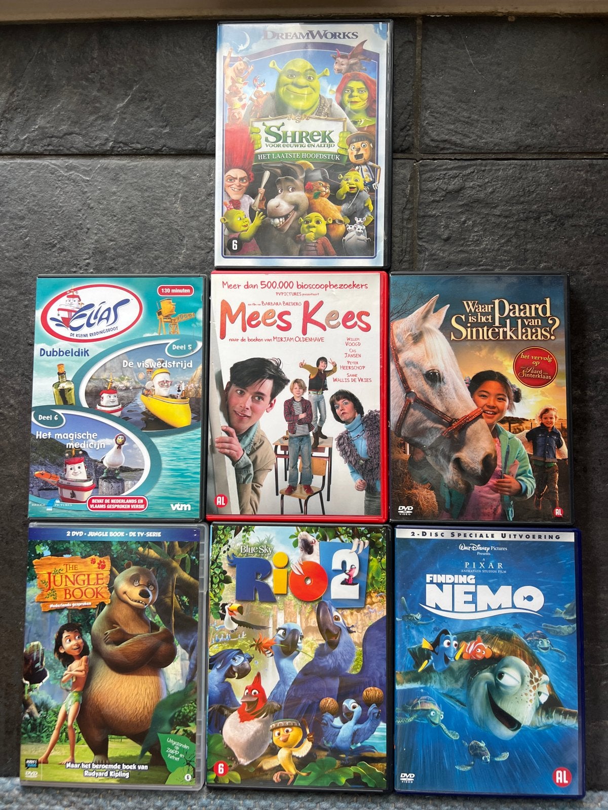 Grote collectie kinderfilms op DVD: Shrek, Nemo, Jungle Book, Ophalen, Gebruikt, Nederlands, Nederlands