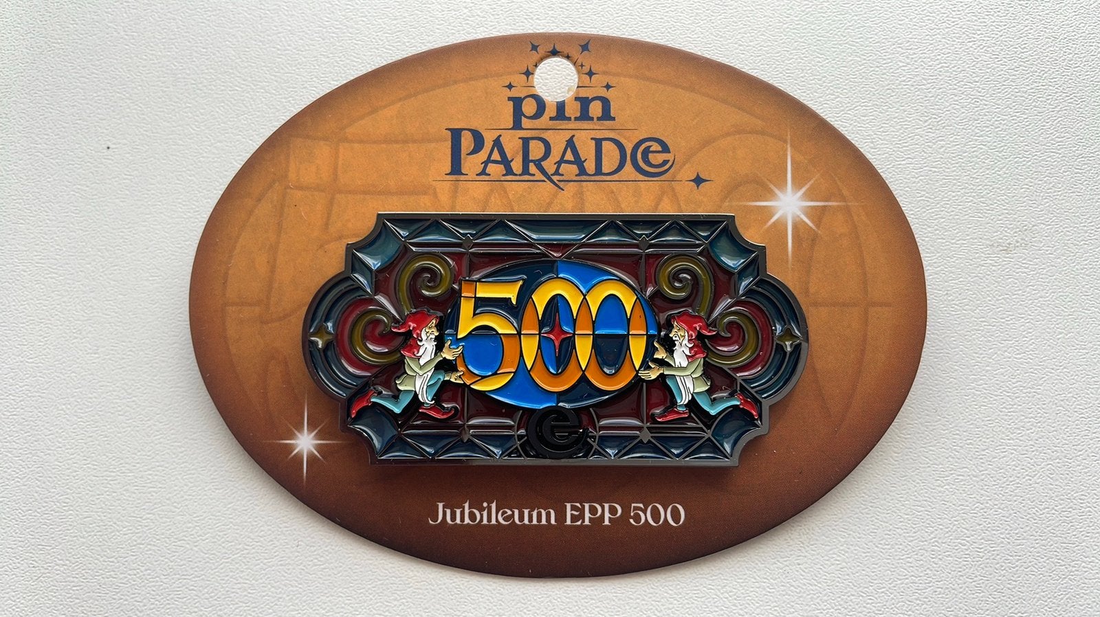 Efteling pin Jubileum EPP 500 op kaartje, Ophalen of Verzenden, Zo goed als nieuw, Button of Speldje