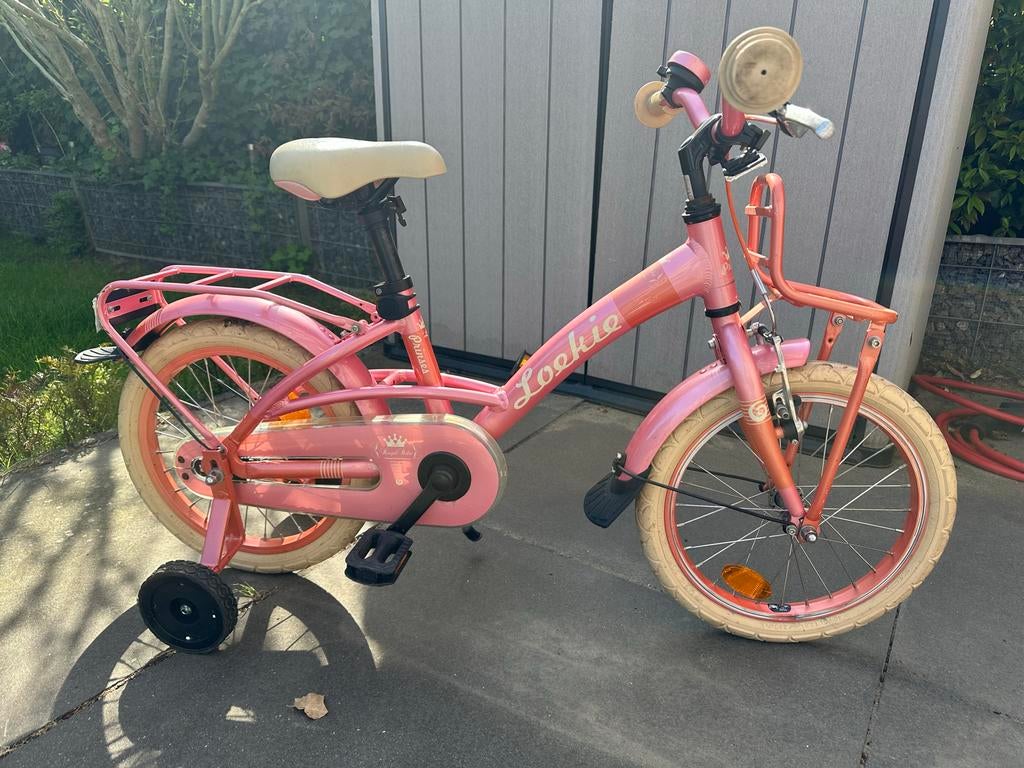 Loekie Prinses kinderfiets - Roze, Fietsen en Brommers, Fietsen | Meisjes, Ophalen, Terugtraprem, Gebruikt, Handrem