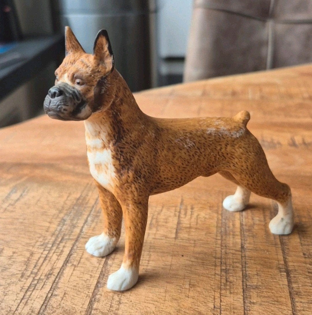 Vintage bruine Boxer Hondenbeeldje - Decoratief Figuur, Ophalen of Verzenden, Zo goed als nieuw, Dier