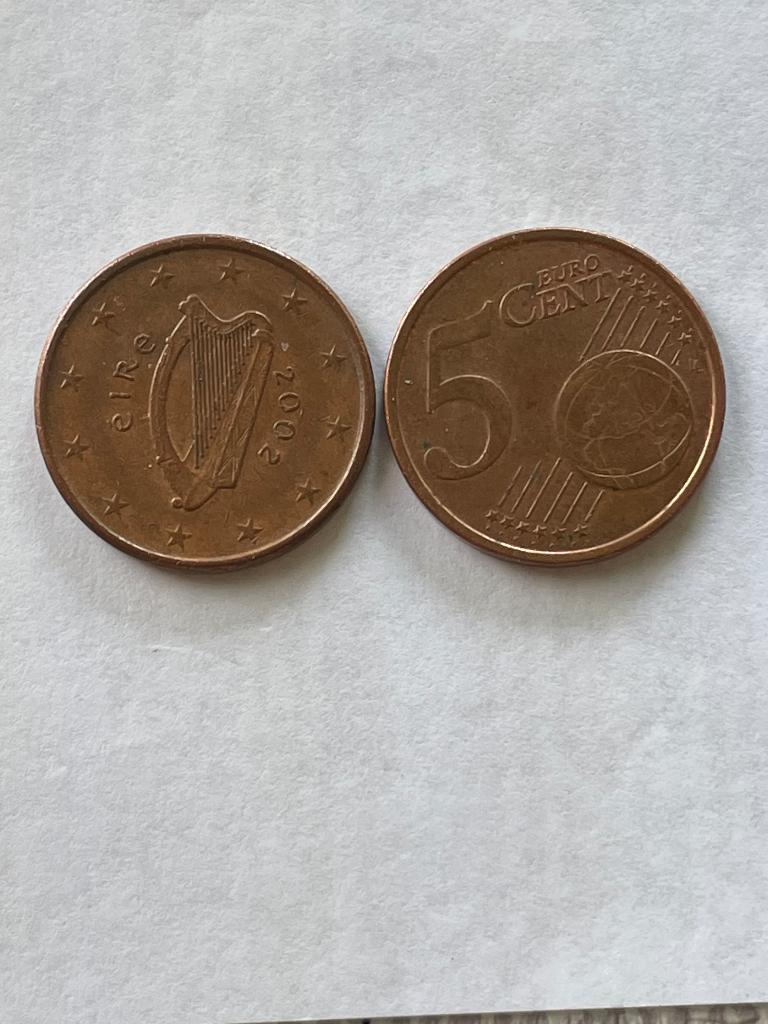 Ierland  Euro munt 5 cent  van 2002, Ophalen of Verzenden, Ierland, 5 cent, Losse munt