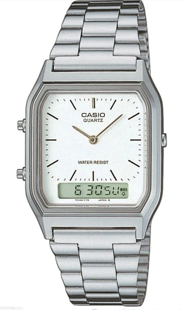 Casio Vintage AQ-230A-7DMQYES Vintage Edgy Horloge, Overige merken, Staal, Kunststof, Polshorloge