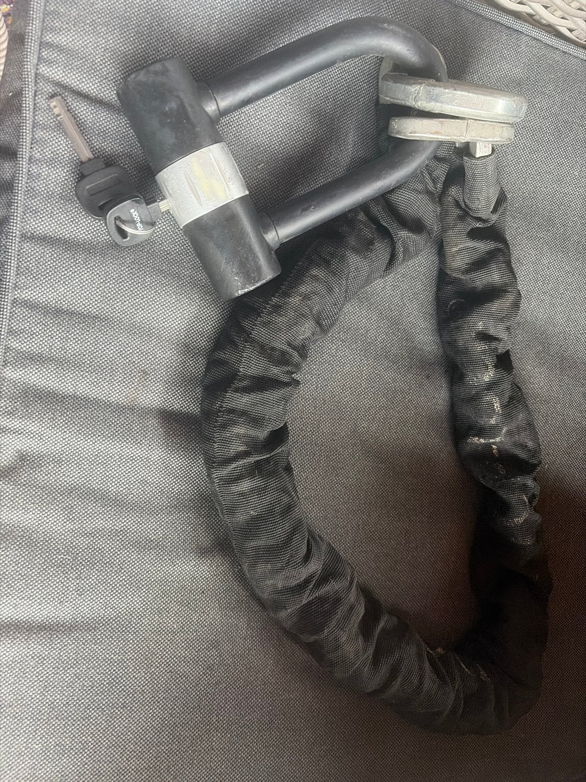 Stevig kettingslot met beugel voor fiets of scooter, Verzenden, Gebruikt, Kettingslot