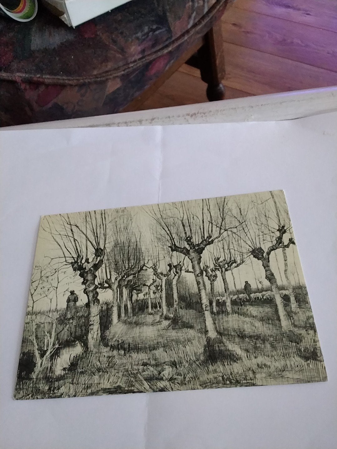 Vintage Ansichtkaart Vincent van Gogh - Knotwilgen, Ophalen of Verzenden, 1960 tot 1980, Gelopen