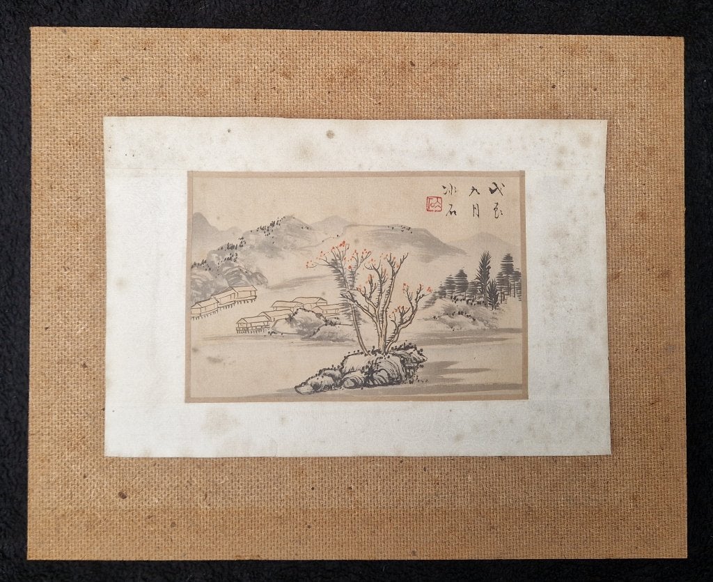 Japans of Chinees gesigneerde pentekening Berglandschap, Antiek en Kunst, Kunst | Tekeningen en Foto's, Ophalen of Verzenden