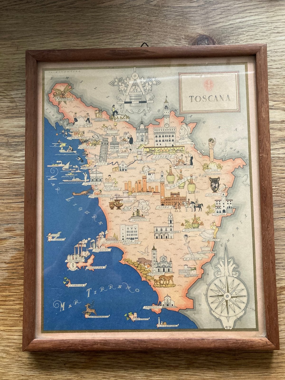 Landkaart Toscana., Boeken, Ophalen of Verzenden, Zo goed als nieuw, 1800 tot 2000, Landkaart