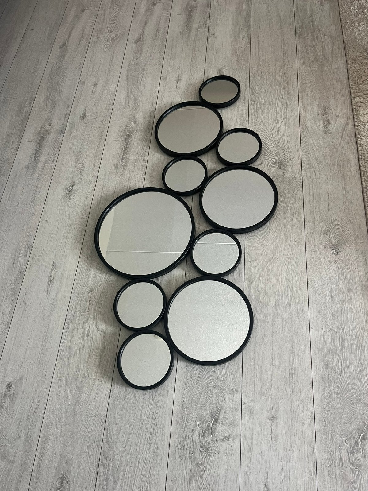 Spiegels rond, Huis en Inrichting, Woonaccessoires | Spiegels, Ophalen, Minder dan 50 cm, Rond, Zo goed als nieuw
