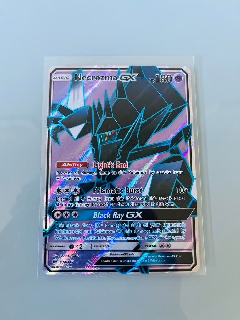 Pokémon: Necrozma GX Kaart [Burning Shadows], Ophalen of Verzenden, Zo goed als nieuw