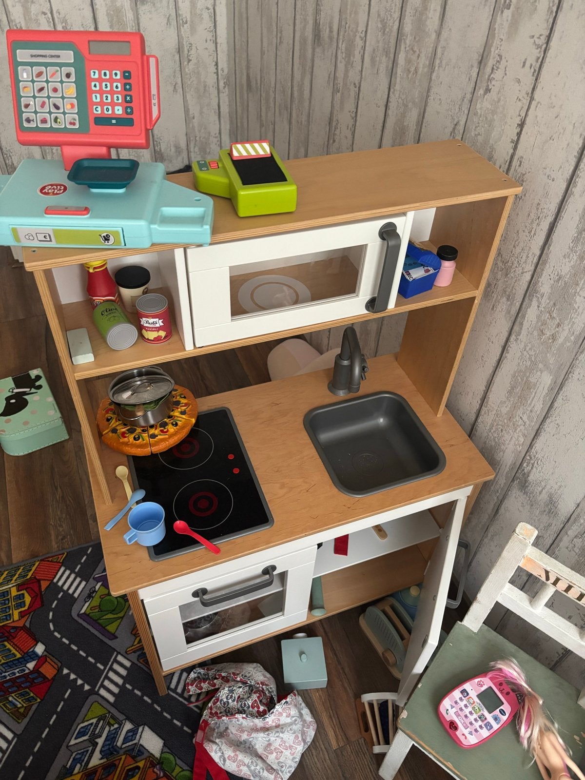 IKEA speelkeuken inclusief inboedel en kassa, Ophalen, Gebruikt, Meubelstuk of Keukentje
