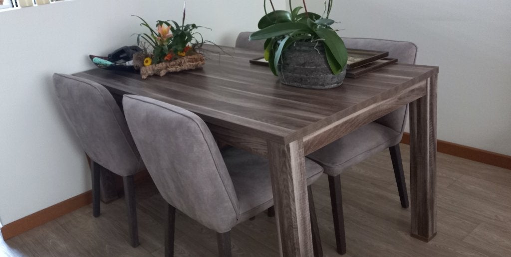 Eettafel met stoelen, Huis en Inrichting, Ophalen, Gebruikt, 50 tot 100 cm, 150 tot 200 cm