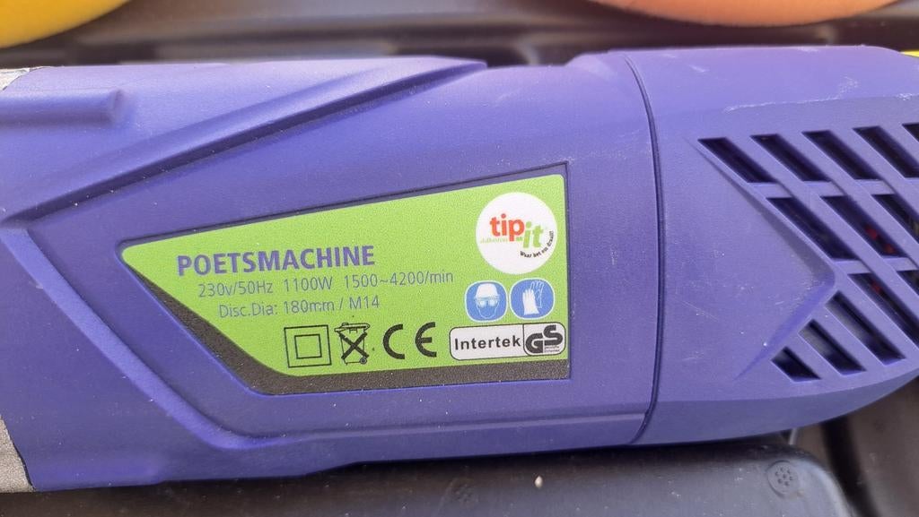 Tipit Poetsmachine 1100W 180mm met accessoires, Ophalen of Verzenden, Zo goed als nieuw