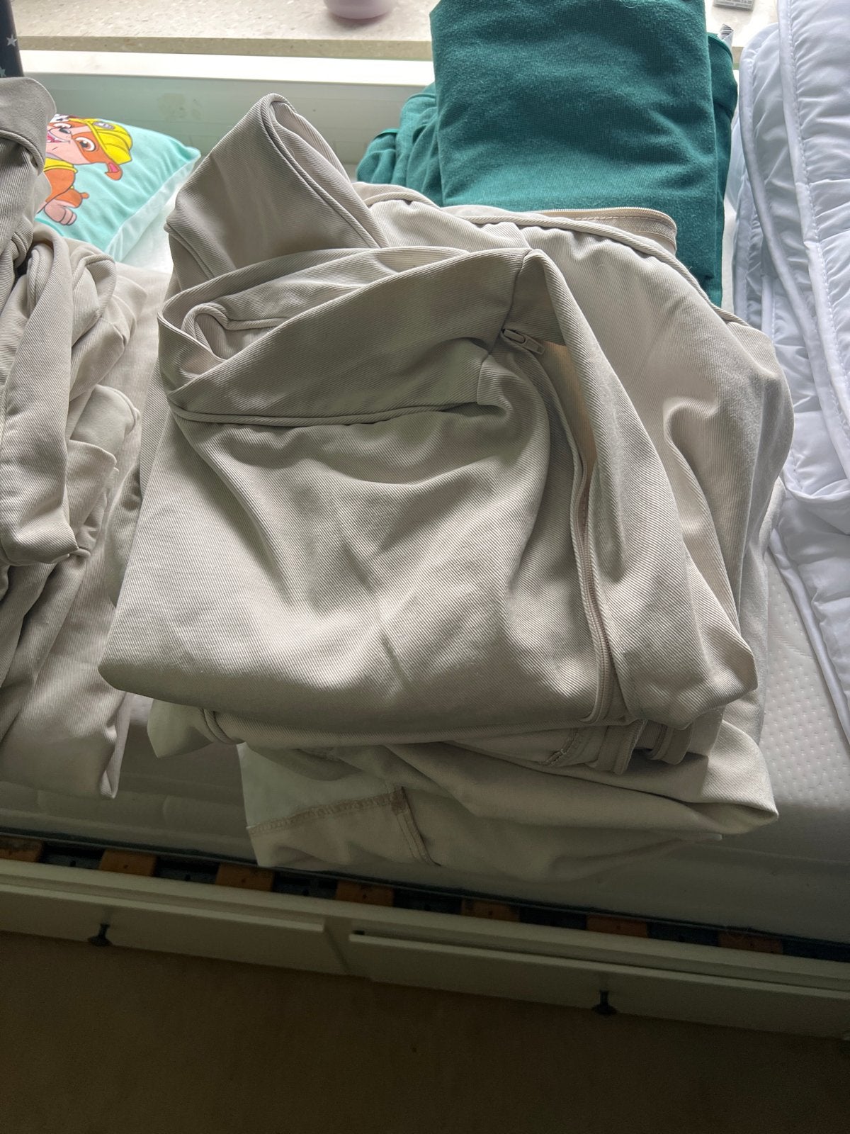 2x IKEA Ektorp 3-zitsbank hoezen beige, Ophalen, Gebruikt, Driepersoons, Stof