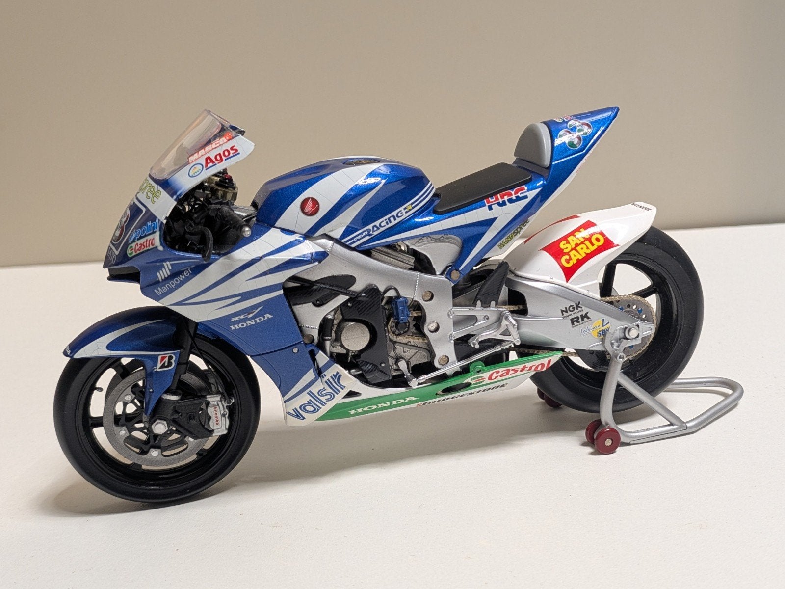 Minichamps: Honda RC212V - Marco Melandri - MotoGP 2007, Ophalen of Verzenden, Zo goed als nieuw, 1:9 t/m 1:12, Motor
