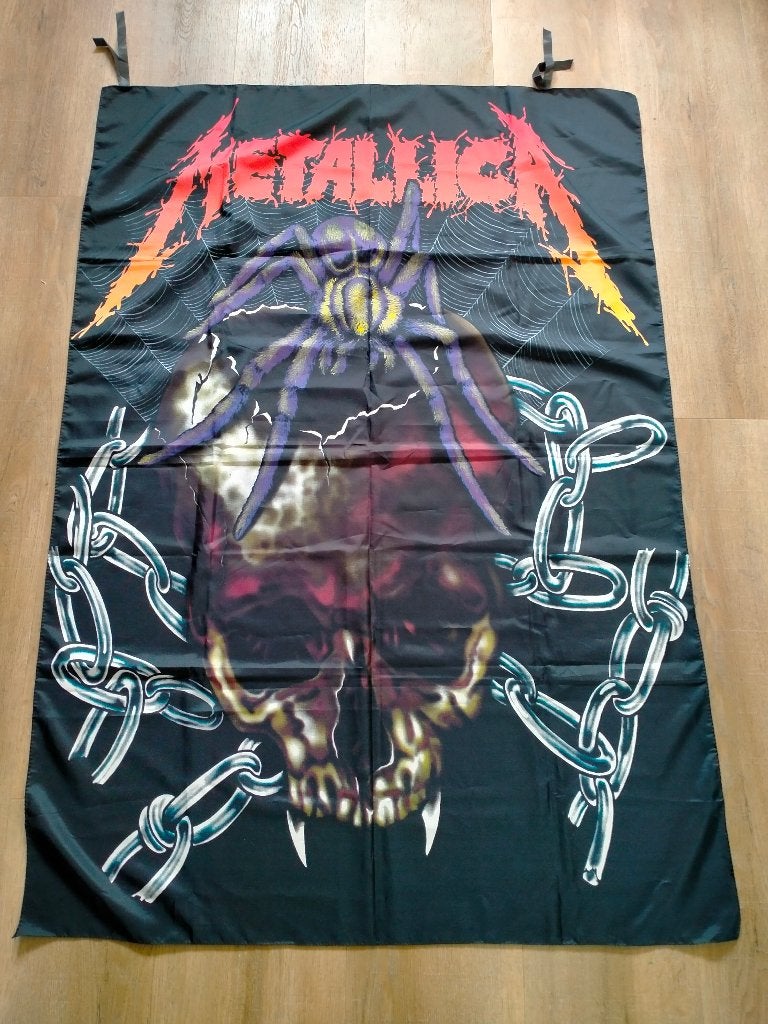 Metallica skull spider spin muziek vlag metal hardrock, Ophalen of Verzenden, Zo goed als nieuw