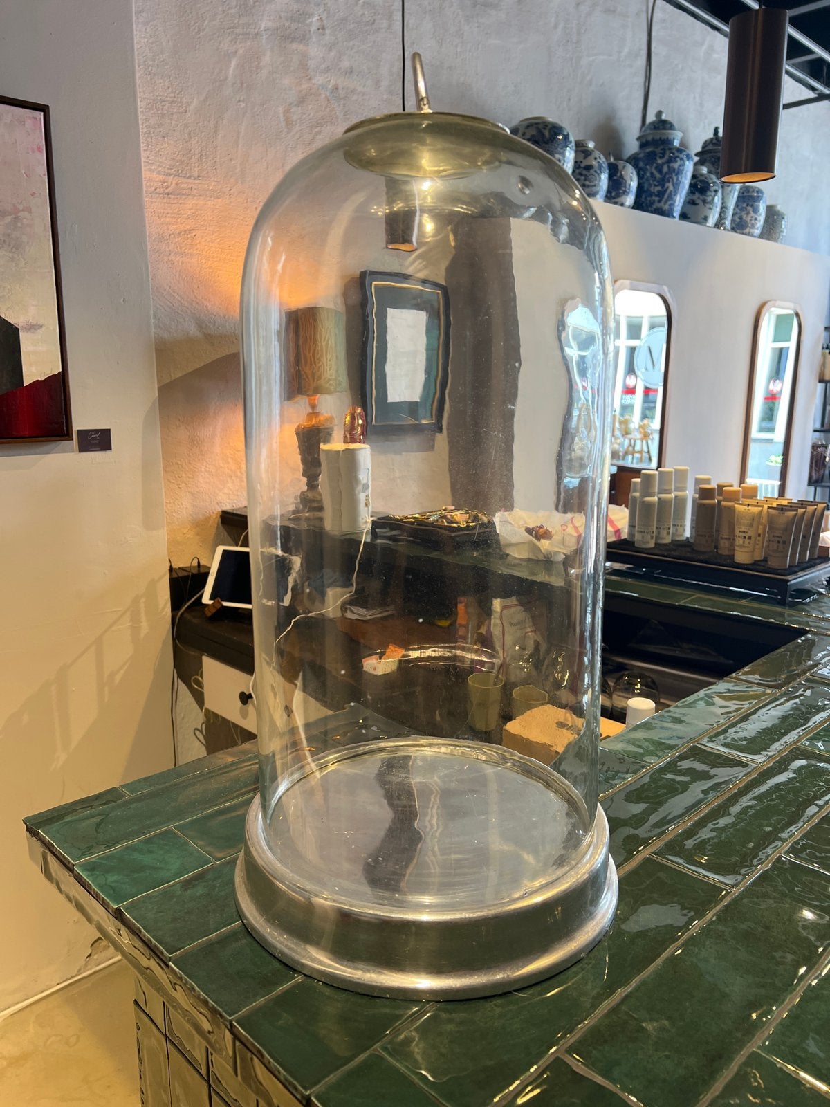 Riviera maison stolp met metalen voet - Vintage decoratie, Ophalen