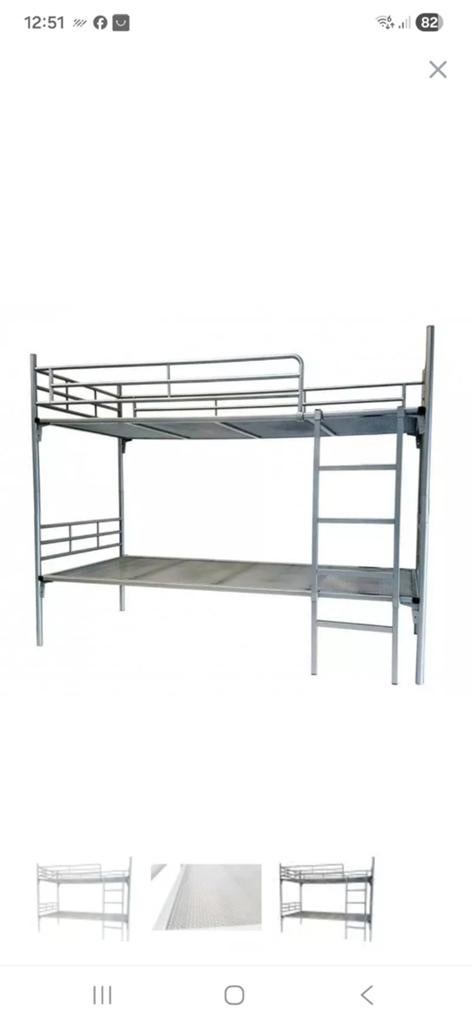Stapelbed ijzer, Huis en Inrichting, Slaapkamer | Stapelbedden en Hoogslapers, Ophalen, 90 cm, 160 tot 180 cm, Tweepersoons