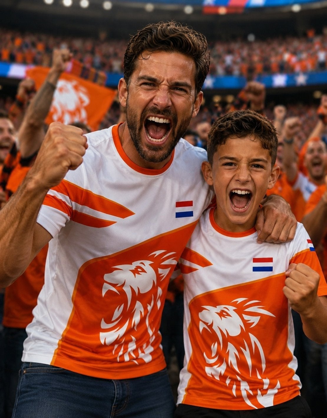 Vader en zoon oranje leeuw T-shirt NIEUW!, Diversen, Ophalen of Verzenden