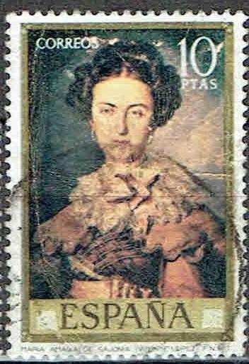 Spanje 1973 Schilderij Prinses Maria Amalia de Sajonia, Verzenden, Gestempeld, Koningshuis