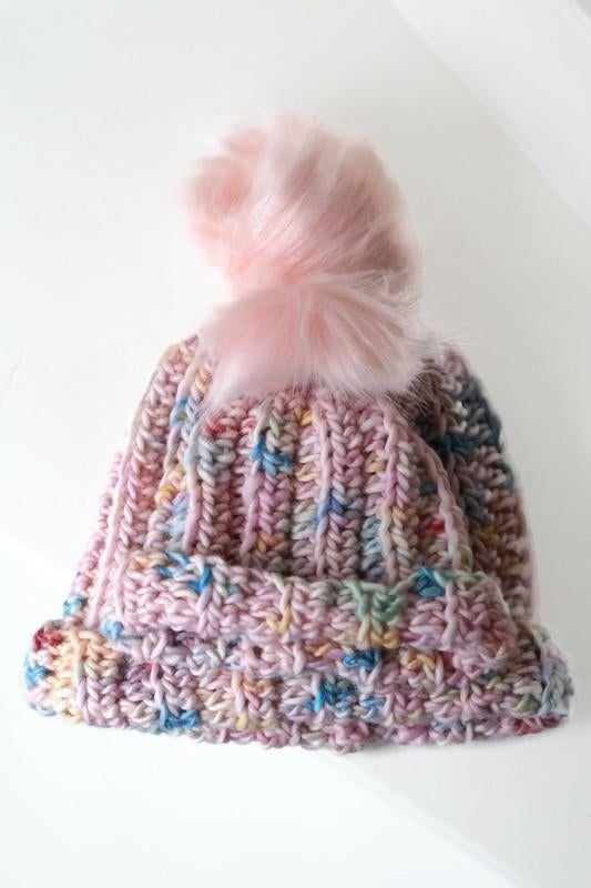 setje van 2 roze kindermutsen van peruaanse wol, Handgemaakt, Nieuw, Ophalen of Verzenden, 104 of kleiner
