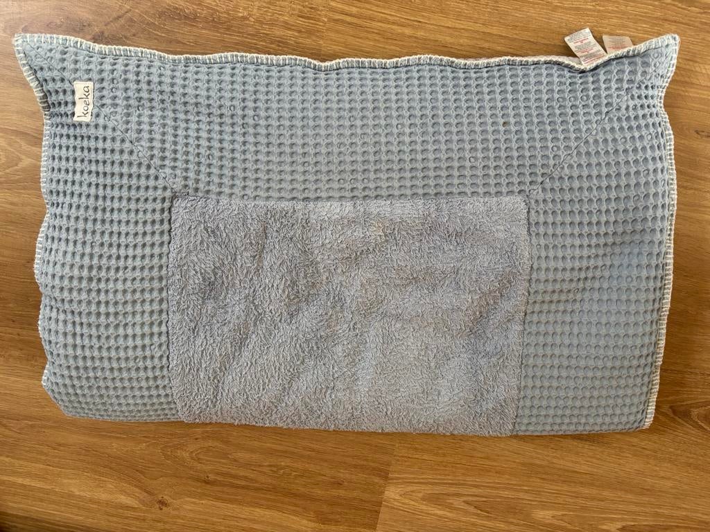 Koeka boxkleed blauw/grijs, Ophalen of Verzenden, Gebruikt, Rechthoekig, Boxkleed