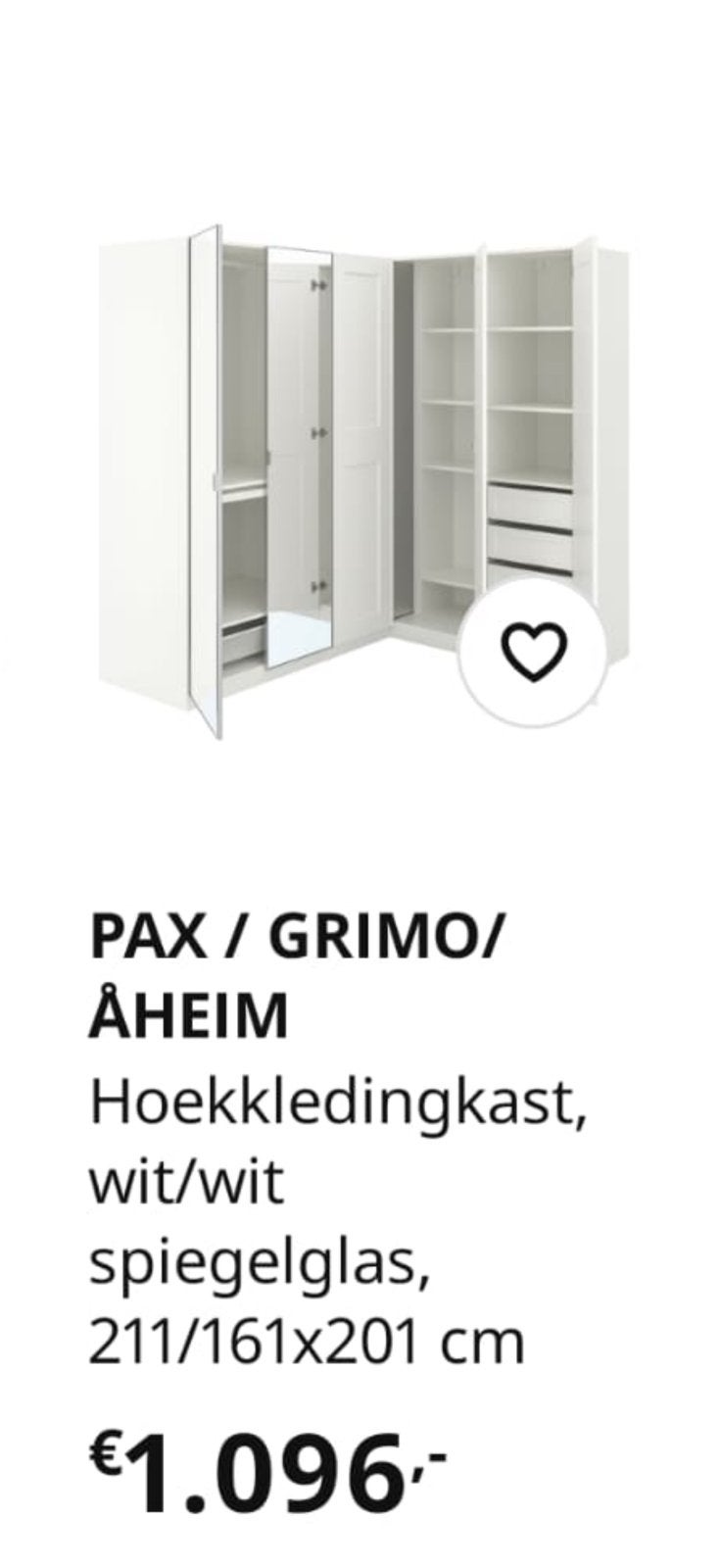 Ikea pax hoekkast, Huis en Inrichting, Ophalen, Zo goed als nieuw, 50 tot 75 cm, 200 cm of meer