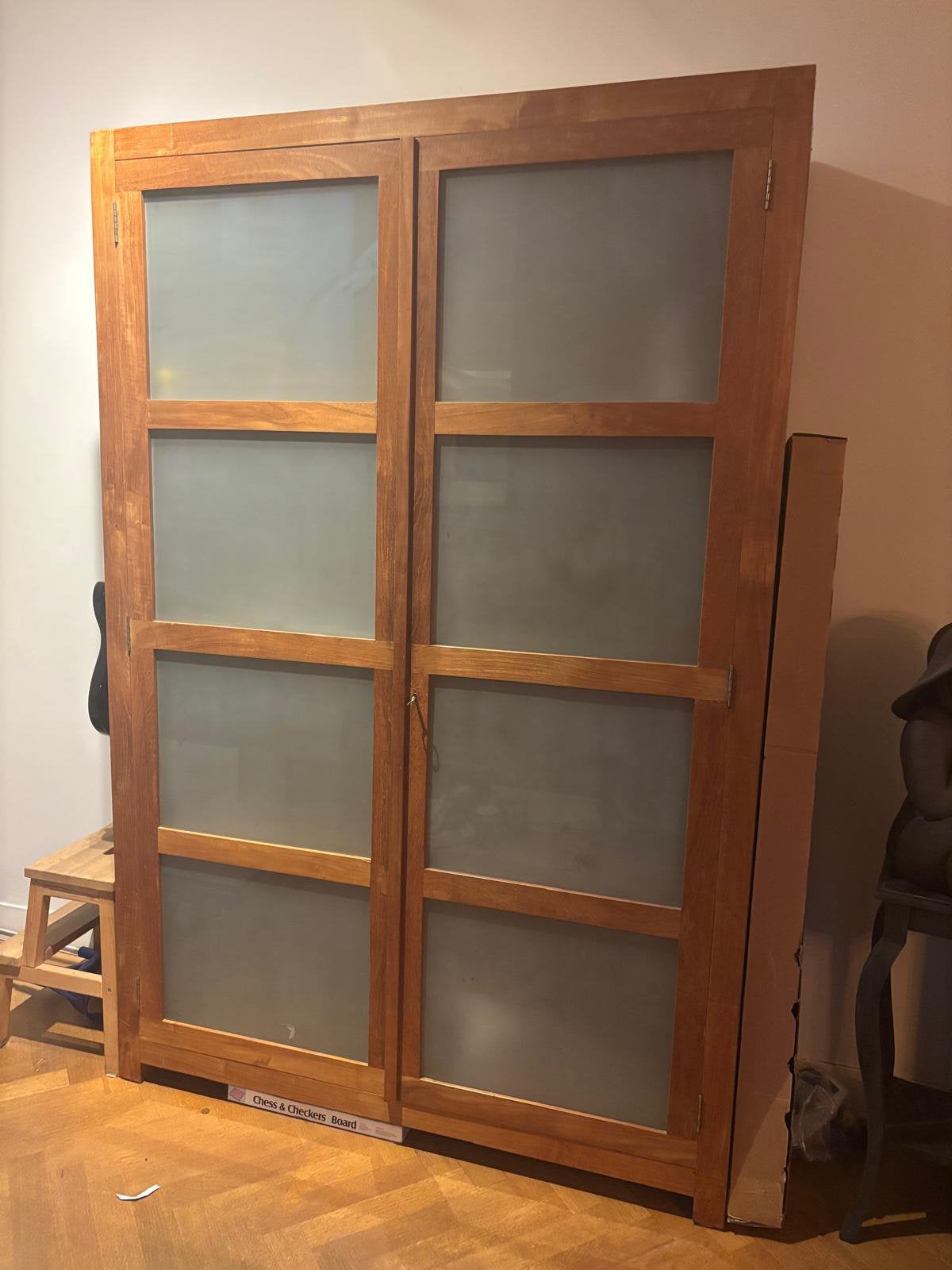 Teak Houten kast, Ophalen, Gebruikt, 100 tot 150 cm, 200 cm of meer