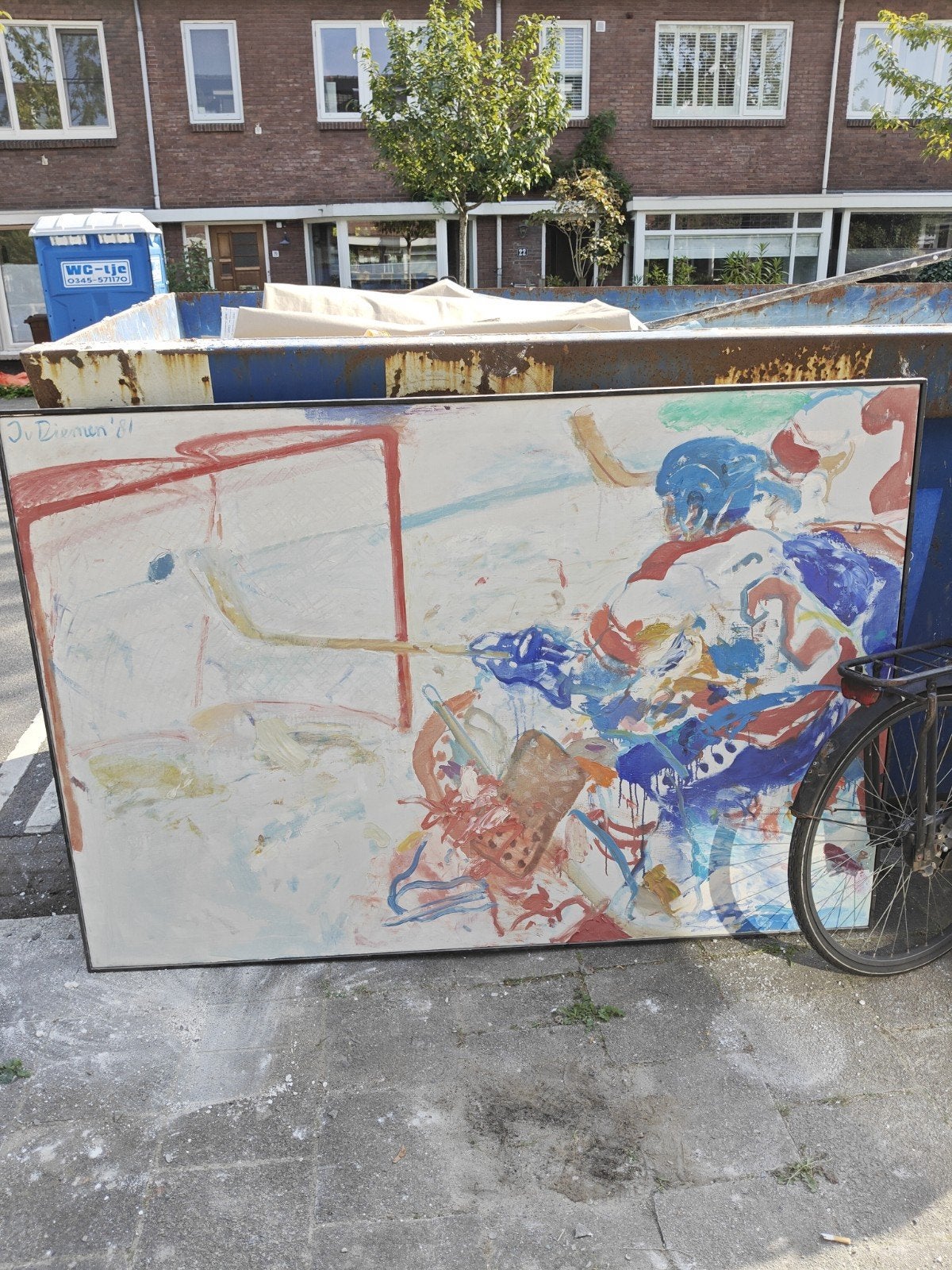 Jan van Diemen '81 IJshockey Schilderij, Antiek en Kunst, Ophalen