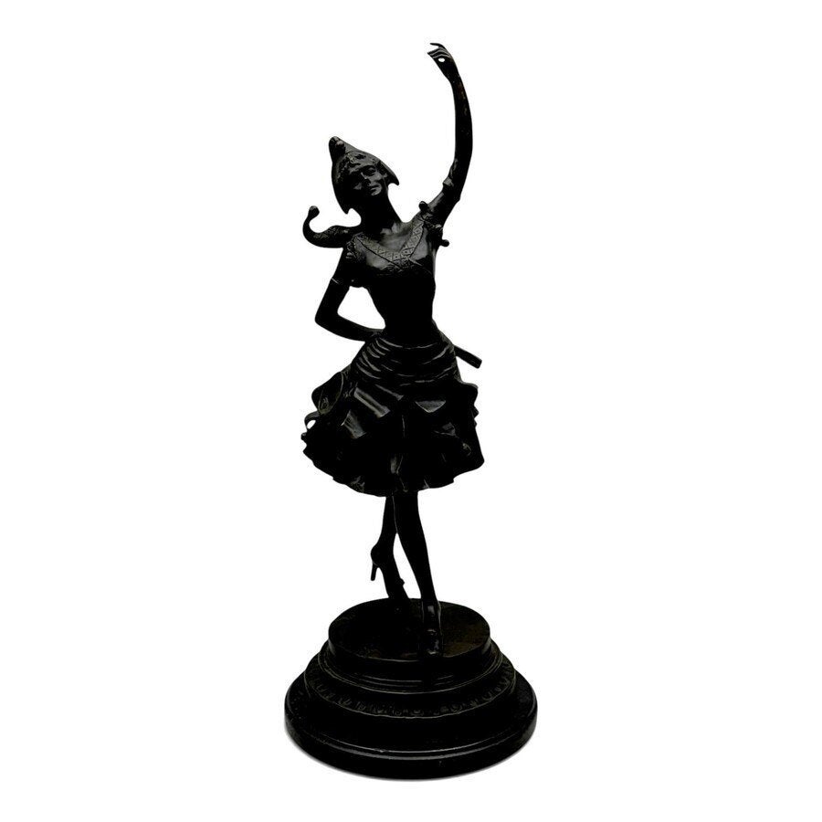 Bronzen beeld dansende harlekijn, Ophalen of Verzenden