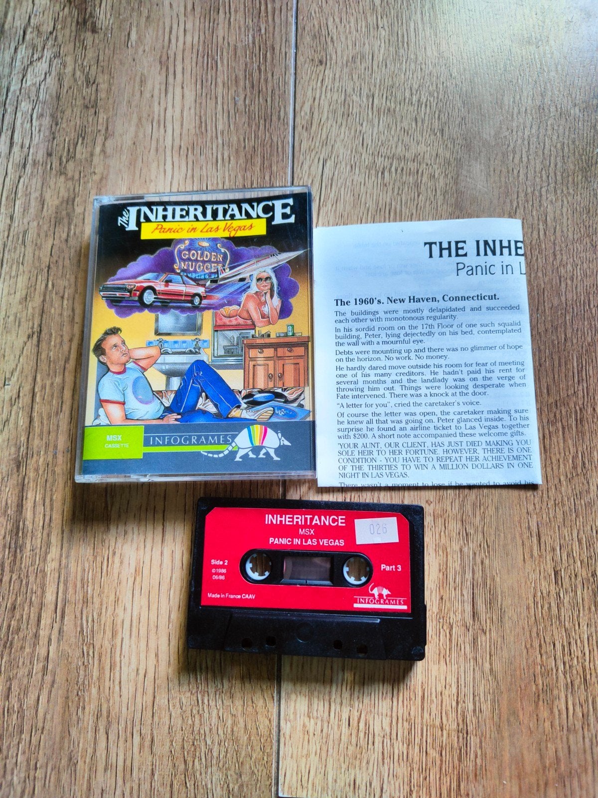 MSX spel - Infogrames the Inheritance Panic in Las Vegas MSX, Computers en Software, Vintage Computers, Ophalen of Verzenden