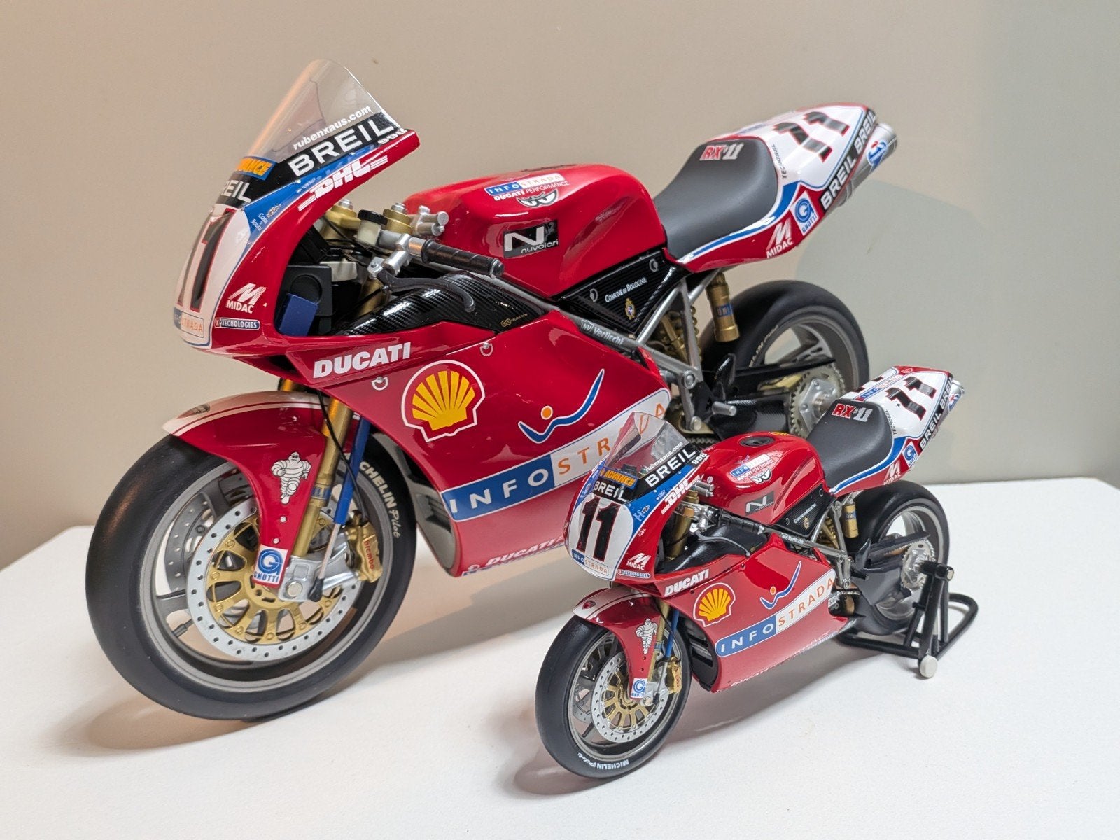 Unieke set: Minichamps: 1/6 en 1/12 - Ducati 998 R - Xaus, Ophalen of Verzenden, Nieuw, 1:5 t/m 1:8, Motor