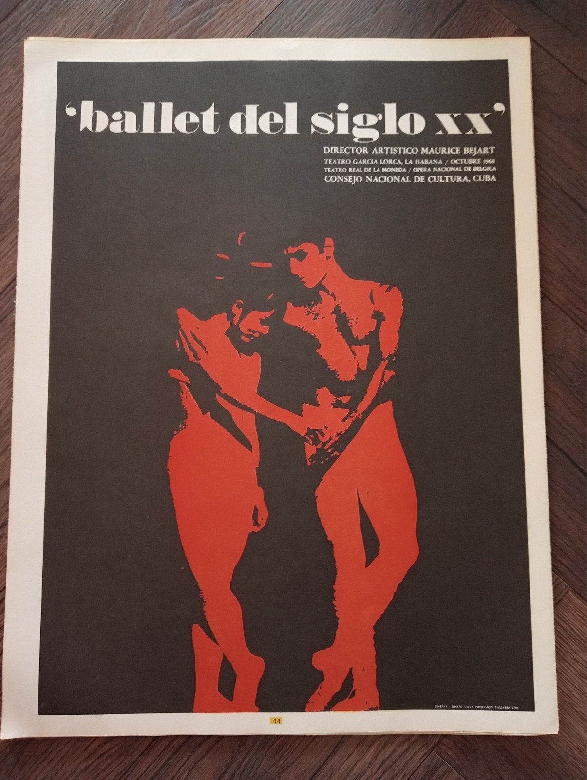 Cubaanse Affiche jaren zestig Ballet Dans, Ophalen of Verzenden, Gebruikt, A1 t/m A3, Film en Tv