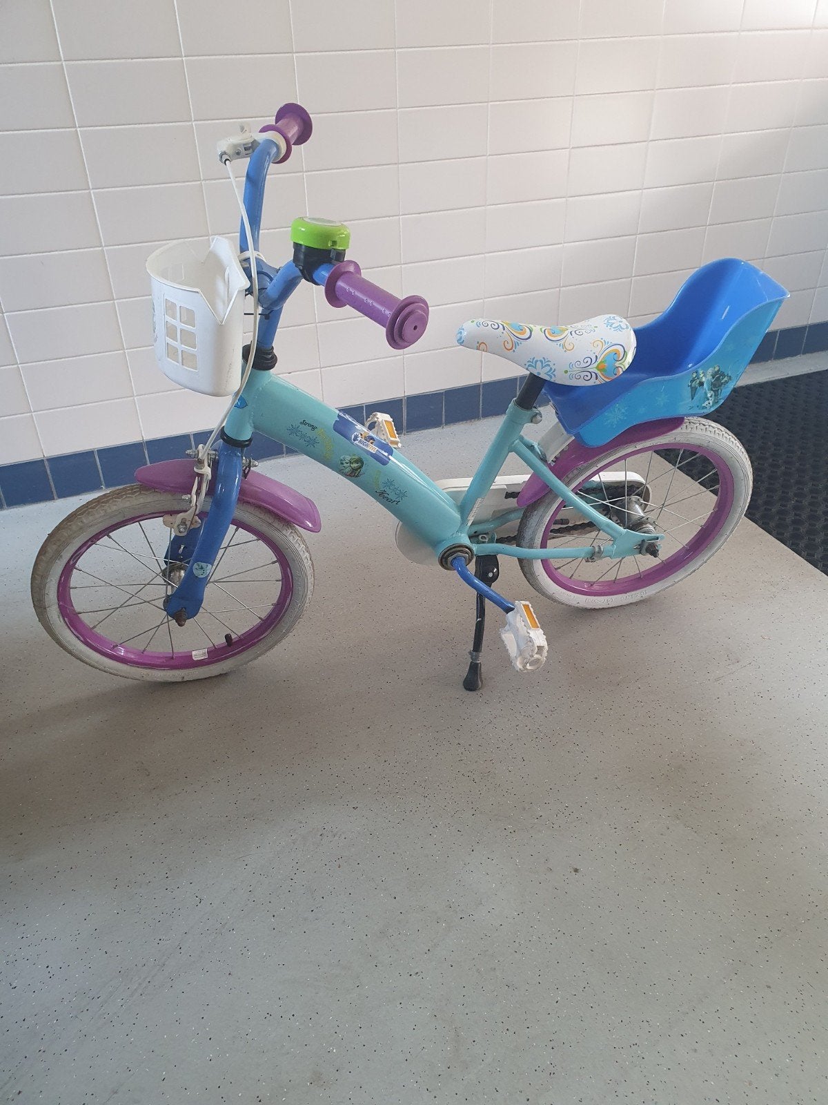 Kinderfiets met zijwieltjes - Blauw/Paars, Ophalen, Terugtraprem, Zijwieltjes, Onbekend