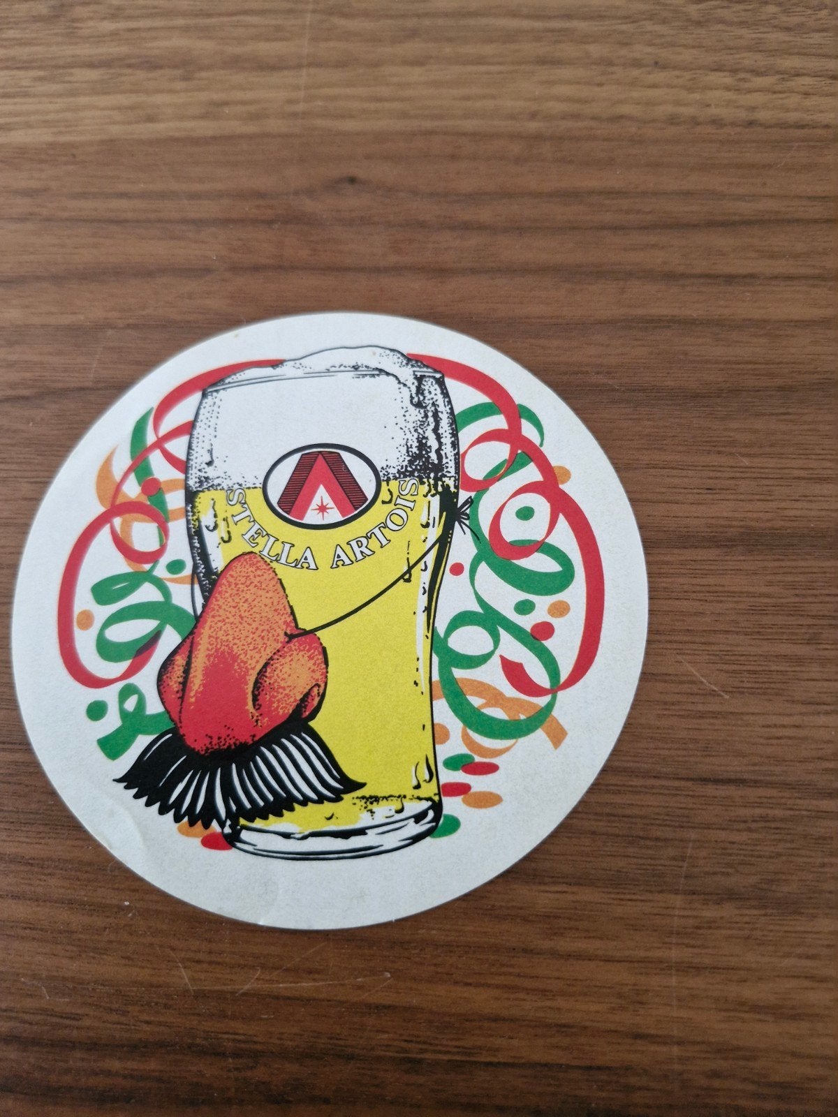 11188 Stella Artois bier viltje met neus en snor, Ophalen of Verzenden, Gebruikt, Overige typen
