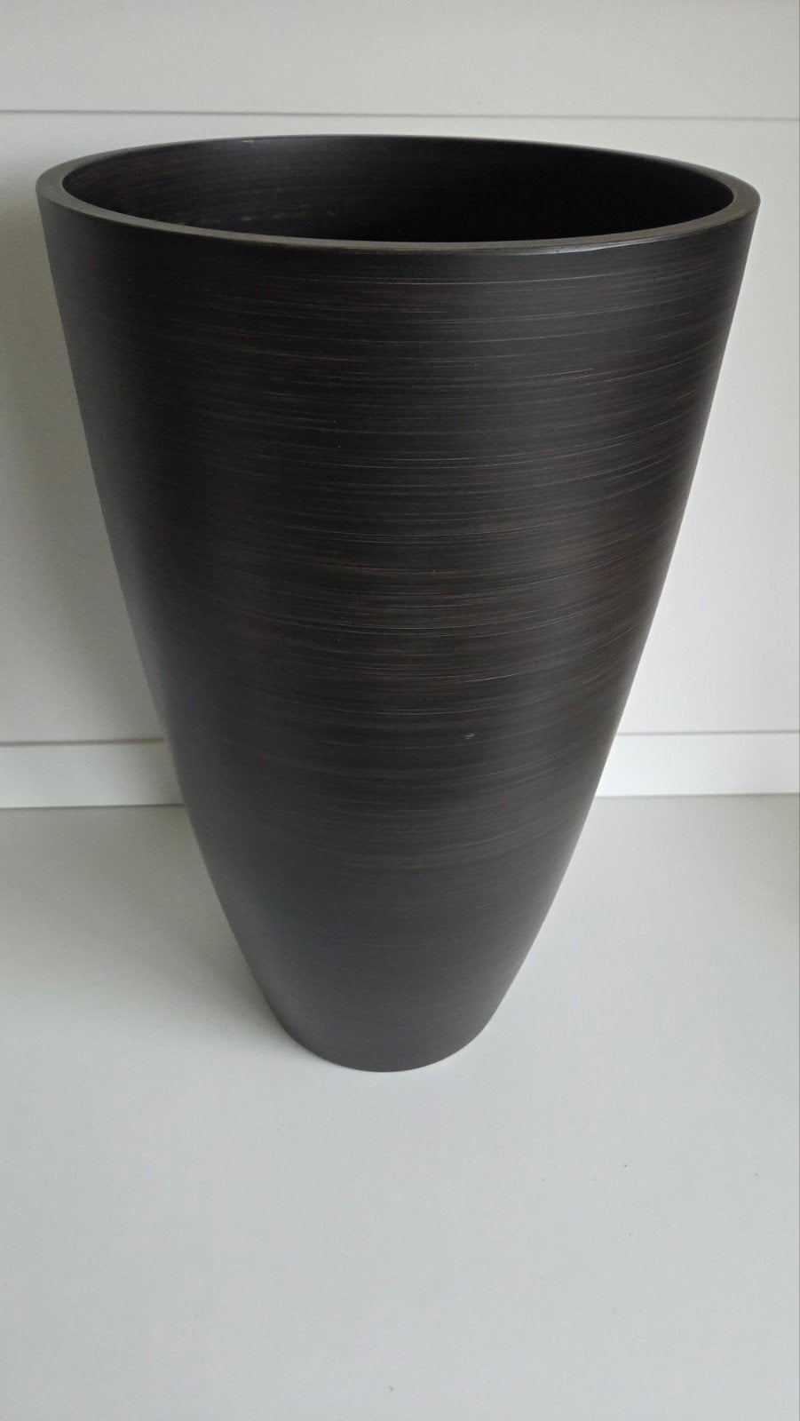 Extra grote bruine kunststof bloempot H:53cm B:30cm, Ophalen, Kunststof, Gebruikt, 40 cm of meer