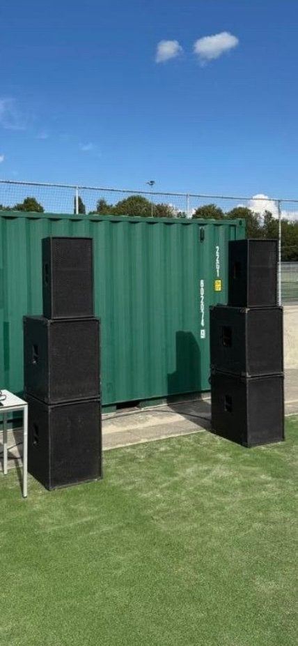 Dap geluid set: 2x 12" top, 4x 15" sub met versterker, Gebruikt, Speakerset, Geschikt voor surround/home cinema, Ophalen