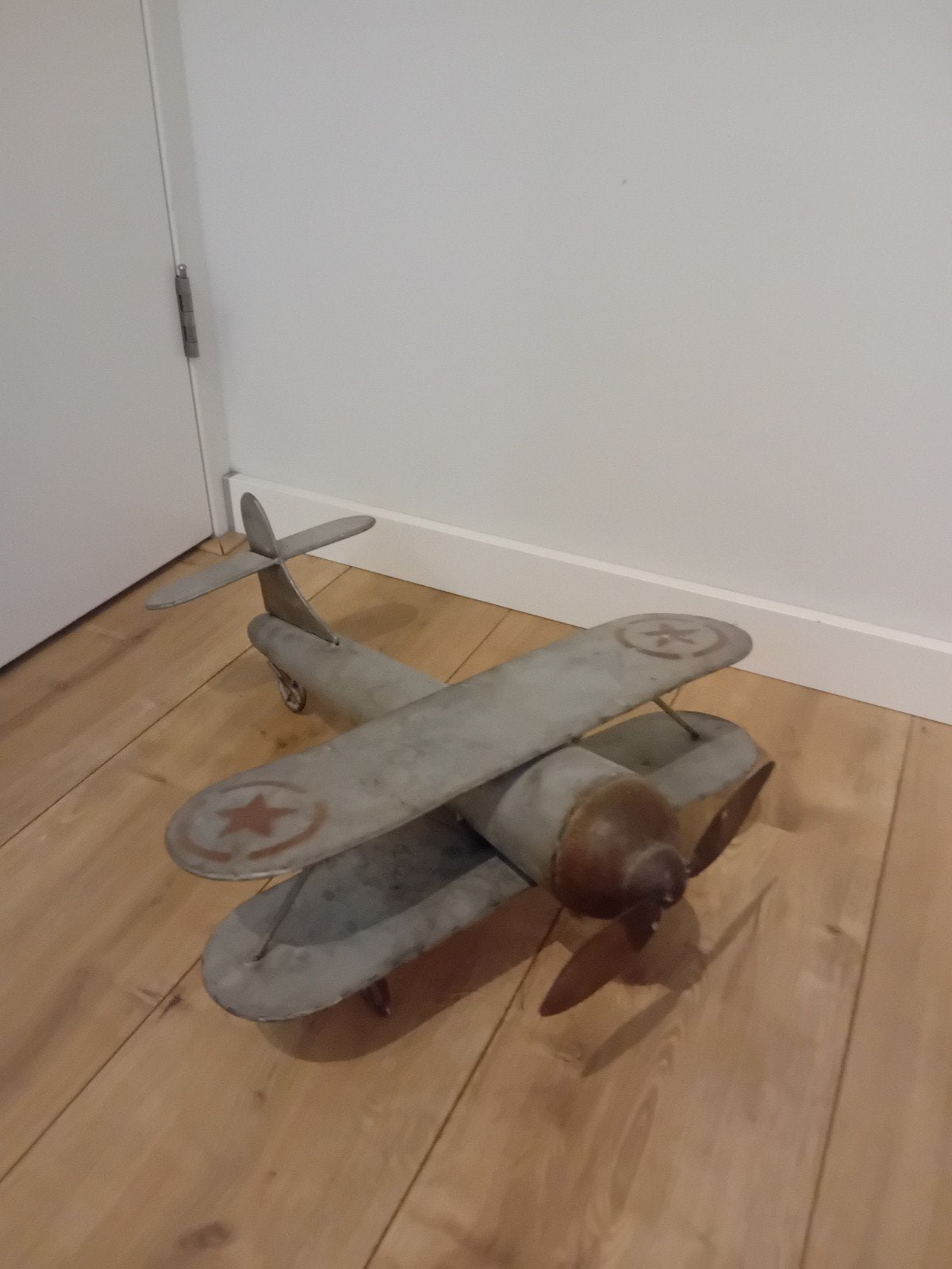 Vintage metal vliegtuig decoratie, Ophalen of Verzenden, Gebruikt
